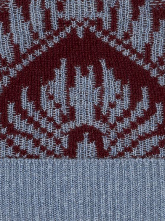 Shop Etro Knit Jacquard Beanie In Navy Blue