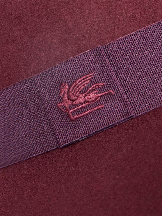 Etro Wool Hat With Embroidered Pegaso Logo In Burgundy