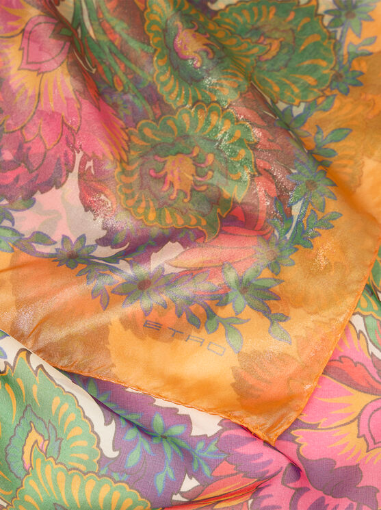 Etro Printed Silk Scarf In Multi