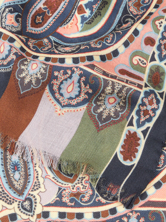 Shop Etro Printed Cashmere And Silk Scarf In Multicolour