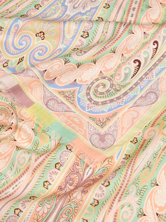 Etro Schal Aus Wolle Und Seide Mit Zentriertem Print In Beige