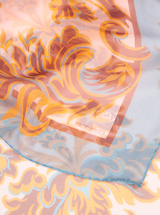 Shop Etro Printed Silk Scarf In Pink