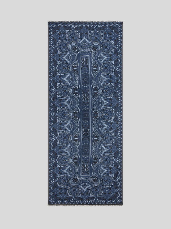 Etro Schal Mit Tuch-muster In Navyblau