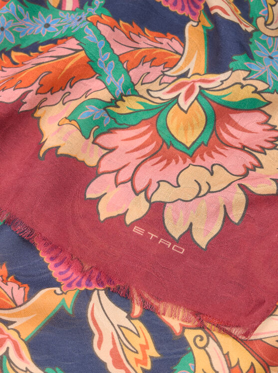 Etro Schal Aus Jacquard Mit Blumenmotiv In Multicolor