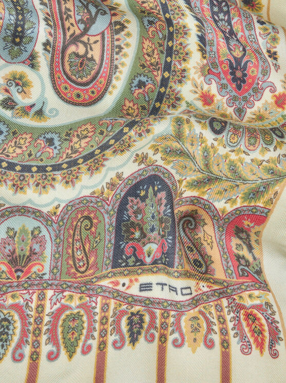 Etro Printed Silk And Cashmere Scarf In Multicolour