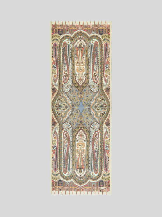 Etro Printed Silk And Cashmere Scarf In Multicolour