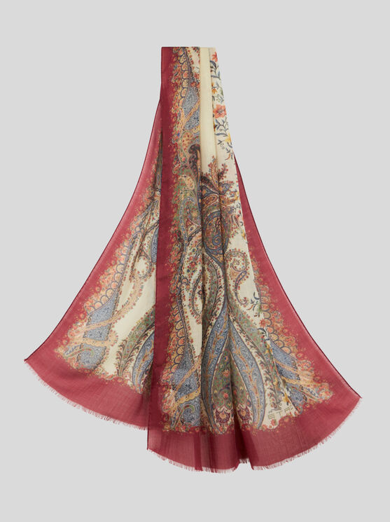 Shop Etro Printed Cashmere Scarf In Multicolour