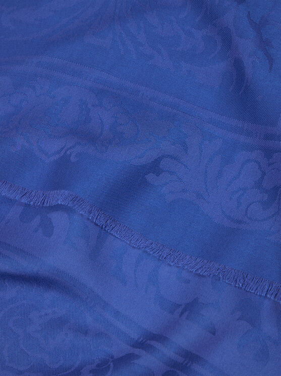 Etro Schal Mit Floralem Motiv In Navyblau