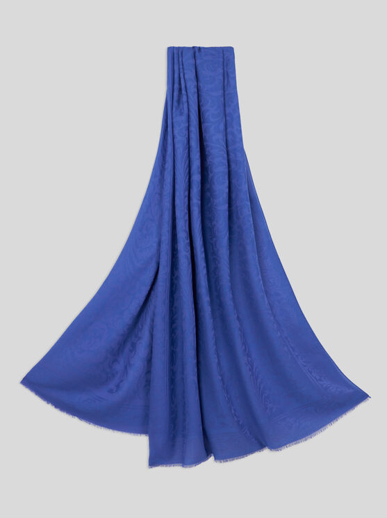 Etro Schal Mit Floralem Motiv In Navyblau