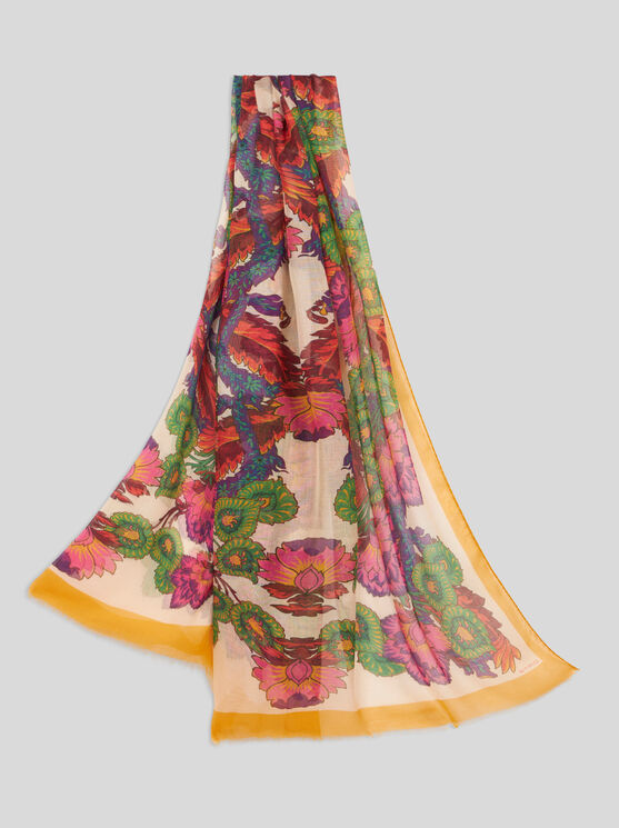 ETRO , FLORAL TWILL SCARF, WOMAN, MULTICOLOUR