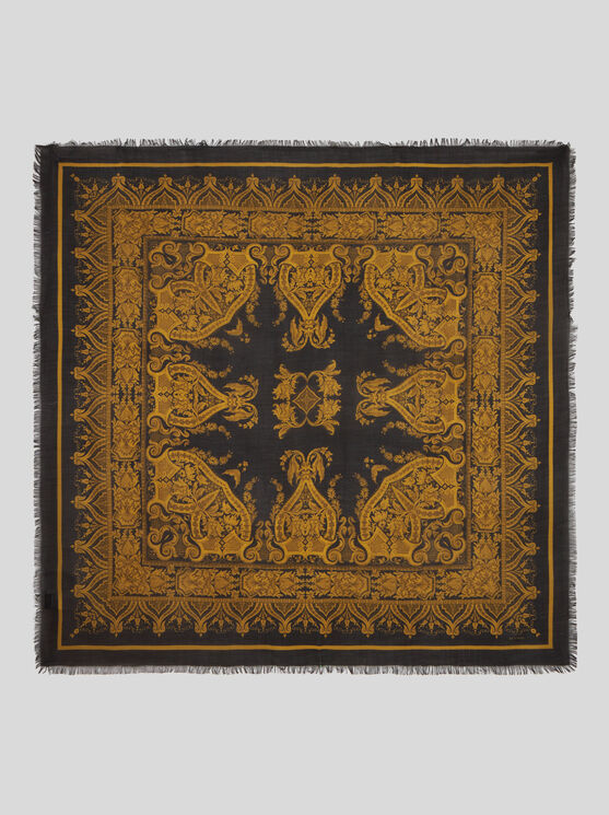 Shop Etro Printed Silk And Cashmere Shawl In Black