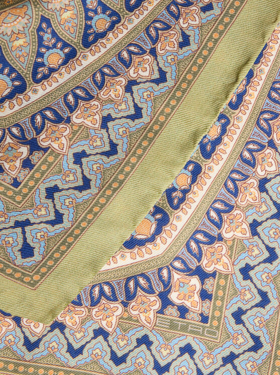 Etro , Wool And Silk Shawl With Placed Print, Woman, Green In Green