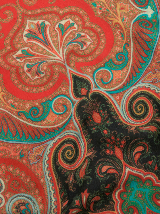 Etro Printed Cashmere And Silk Shawl In Red