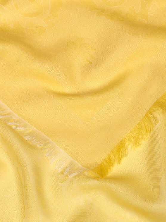 Shop Etro Cotton Jacquard Shawl In Yellow