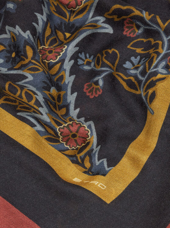 Shop Etro Printed Cashmere And Silk Shawl In Black