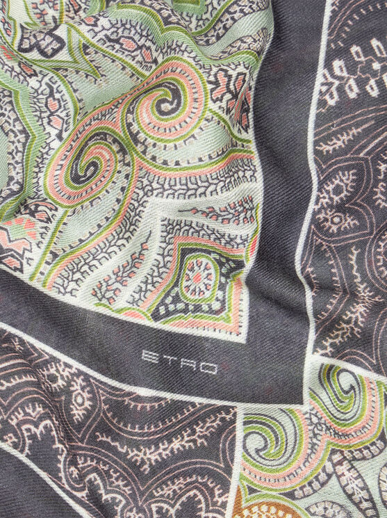 Shop Etro Printed Cashmere And Silk Shawl In White