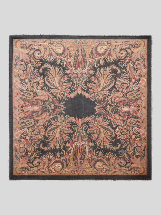 Shop Etro Printed Cashmere Shawl In Multicolour