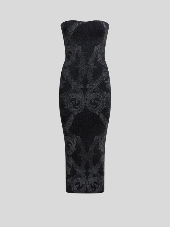 Shop Etro Metallic Jacquard Dress In Black