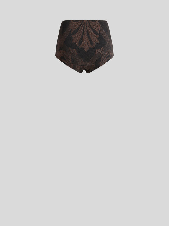 Shop Etro Metallic Jacquard Shorts In Black