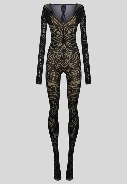 Etro Paisley Tattoo Bodysuit In 黑色