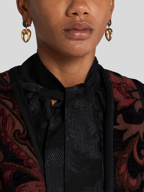 Shop Etro Ohrringe Mit Paisley-herz Und Strass In Gold