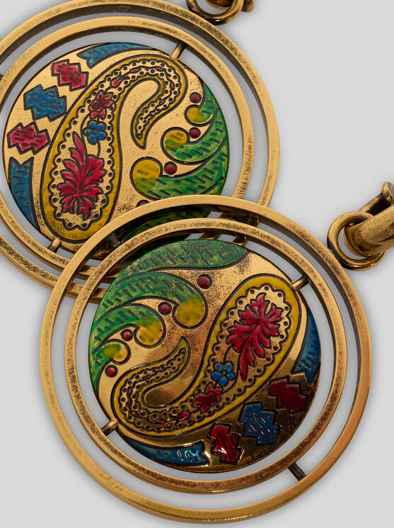 Etro Paisley Button Drop Earrings In Gold