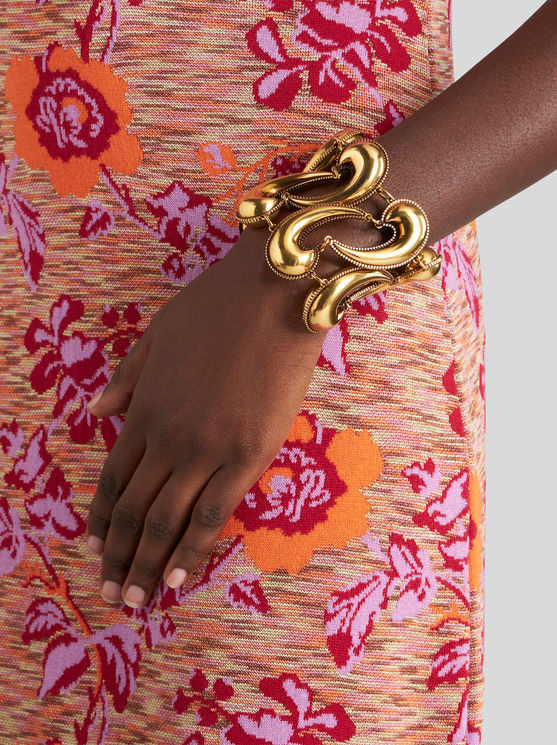 Shop Etro Paisley Bracelet In Gold