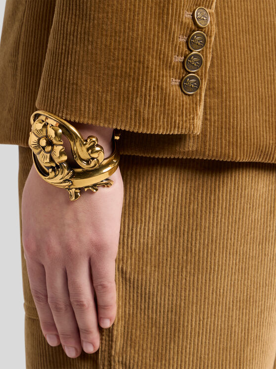 Etro , Baroque-style Bangle Bracelet, Woman, Gold In Brown