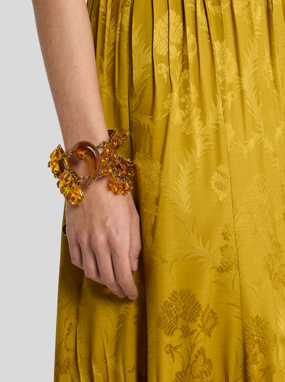 Etro Paisley Bracelet With Droplets In Gold