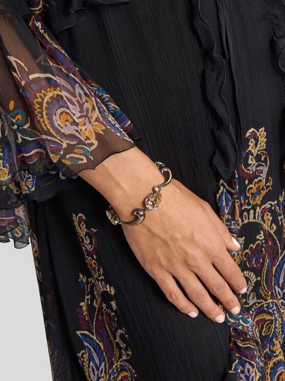Etro , Bracelet With Mini Paisleys And Crystals, Woman In Brown