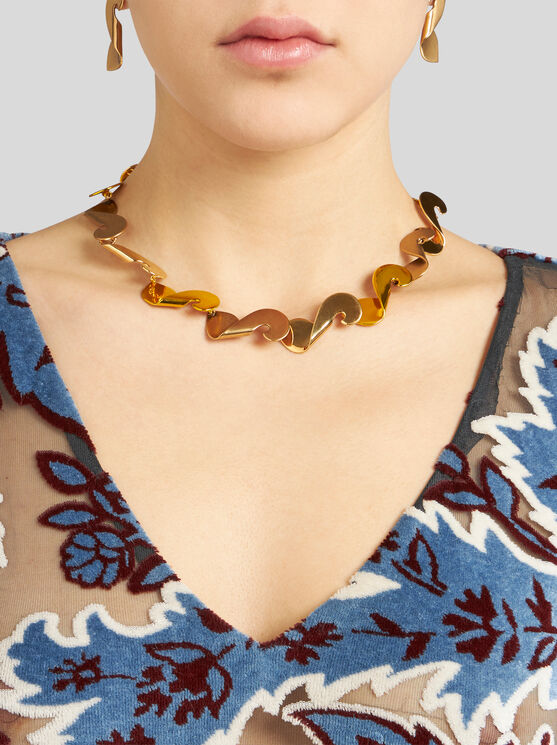 Shop Etro Paisley Necklace In Gold