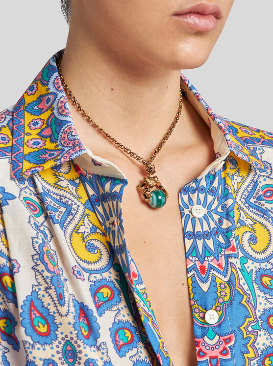 Etro Frog Pendant Necklace In Gold