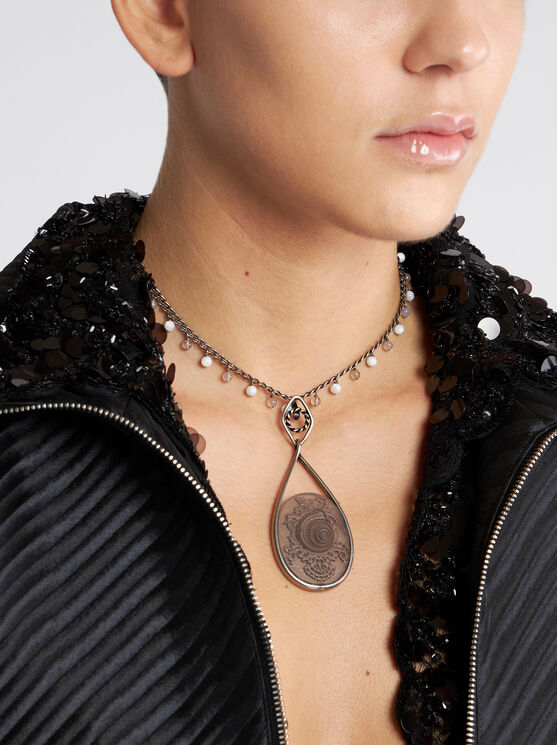 Etro Necklace With Cameo Pendant In White