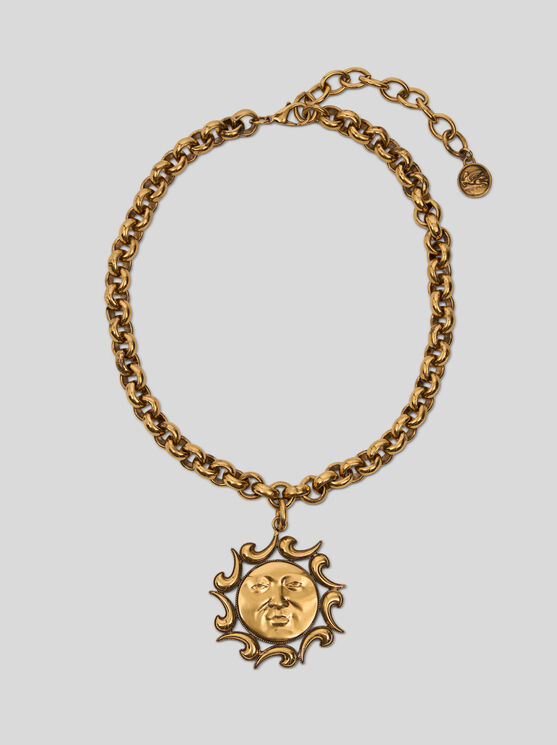 Etro Sun And Rays Necklace In Gold