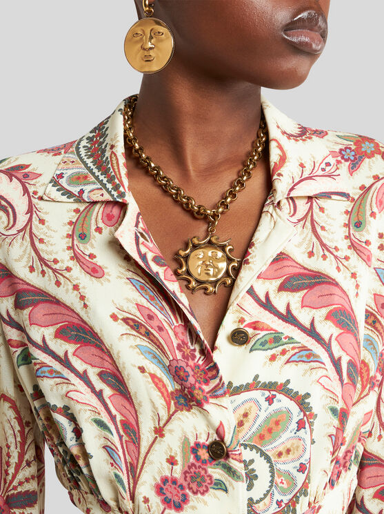 Etro Sun And Rays Necklace In Gold