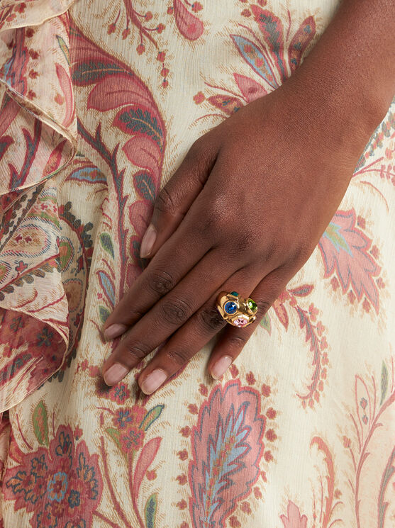 Etro Crystal-embellished Ring In Gold