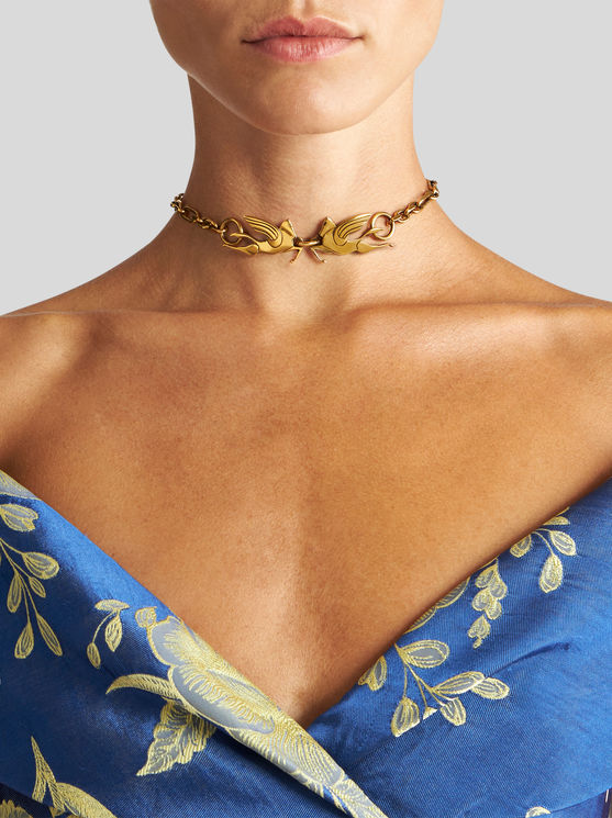 Shop Etro Pegaso Choker In Gold