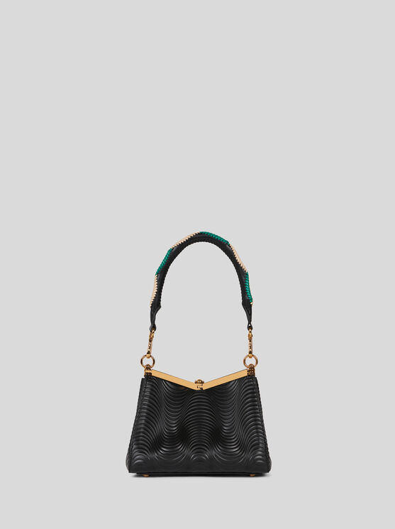 Etro Small Vela Bag With Wavy Motif In Black