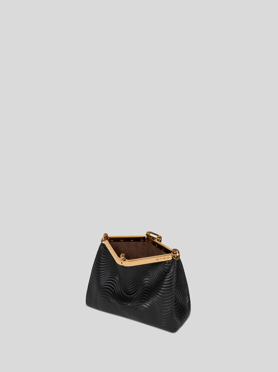 Etro Small Vela Bag With Wavy Motif In Black
