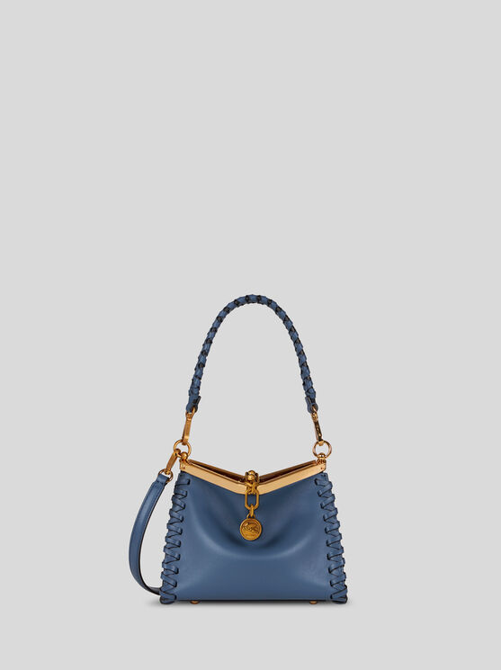 Shop Etro Mini Vela Bag With Thread Work In Light Blue