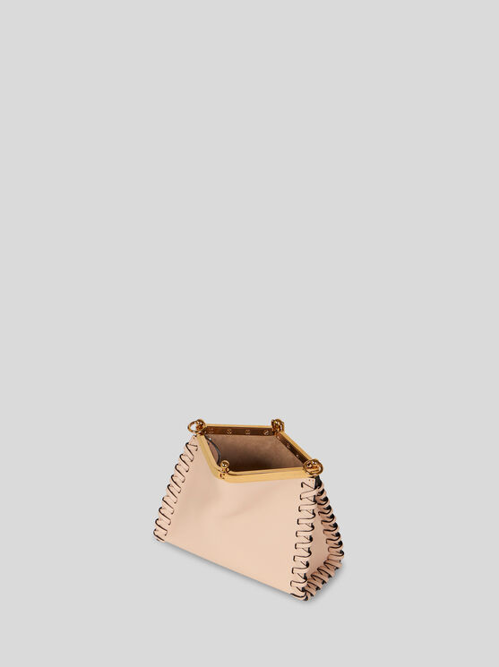 Shop Etro Mini Vela Bag With Thread Work In Pink