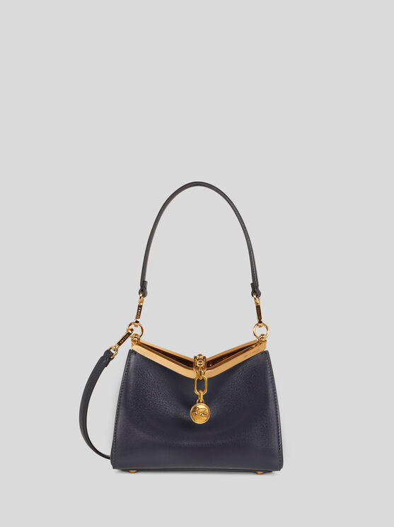 Shop Etro Mini Vela Bag In Navy Blue