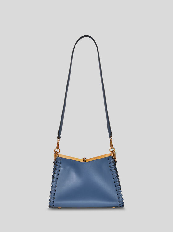 Shop Etro Medium Vela Bag With Thread Work In Light Blue