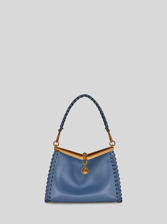 Shop Etro Medium Vela Bag With Thread Work In Light Blue