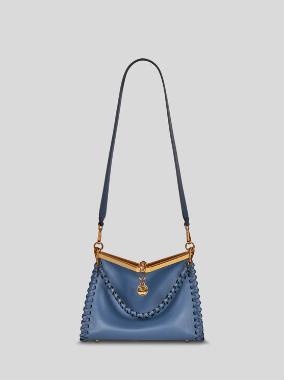 Shop Etro Medium Vela Bag With Thread Work In Light Blue