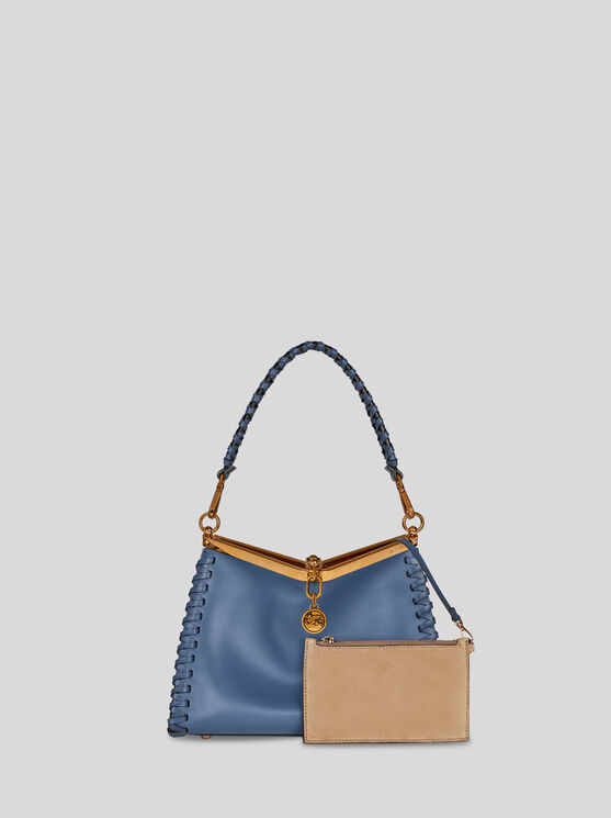 Shop Etro Medium Vela Bag With Thread Work In Light Blue