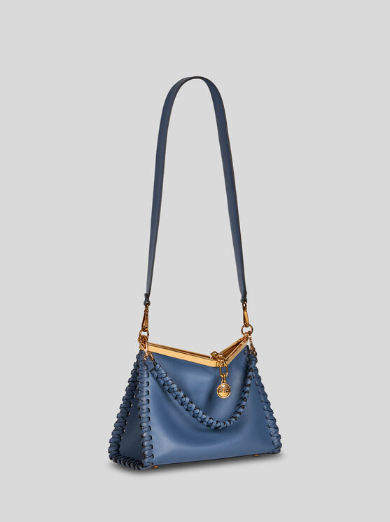 Shop Etro Medium Vela Bag With Thread Work In Light Blue