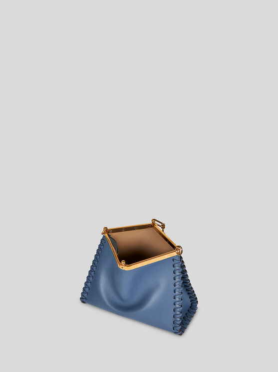 Shop Etro Medium Vela Bag With Thread Work In Light Blue