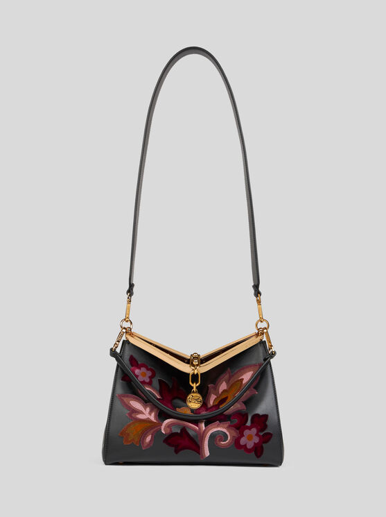 Shop Etro Mittelgrosse Vela-tasche Mit Stickerei In Schwarz