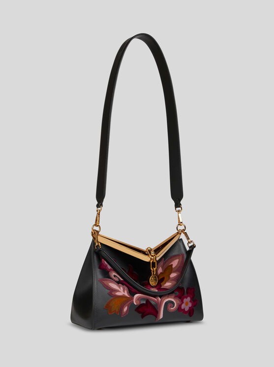 Shop Etro Mittelgrosse Vela-tasche Mit Stickerei In Schwarz